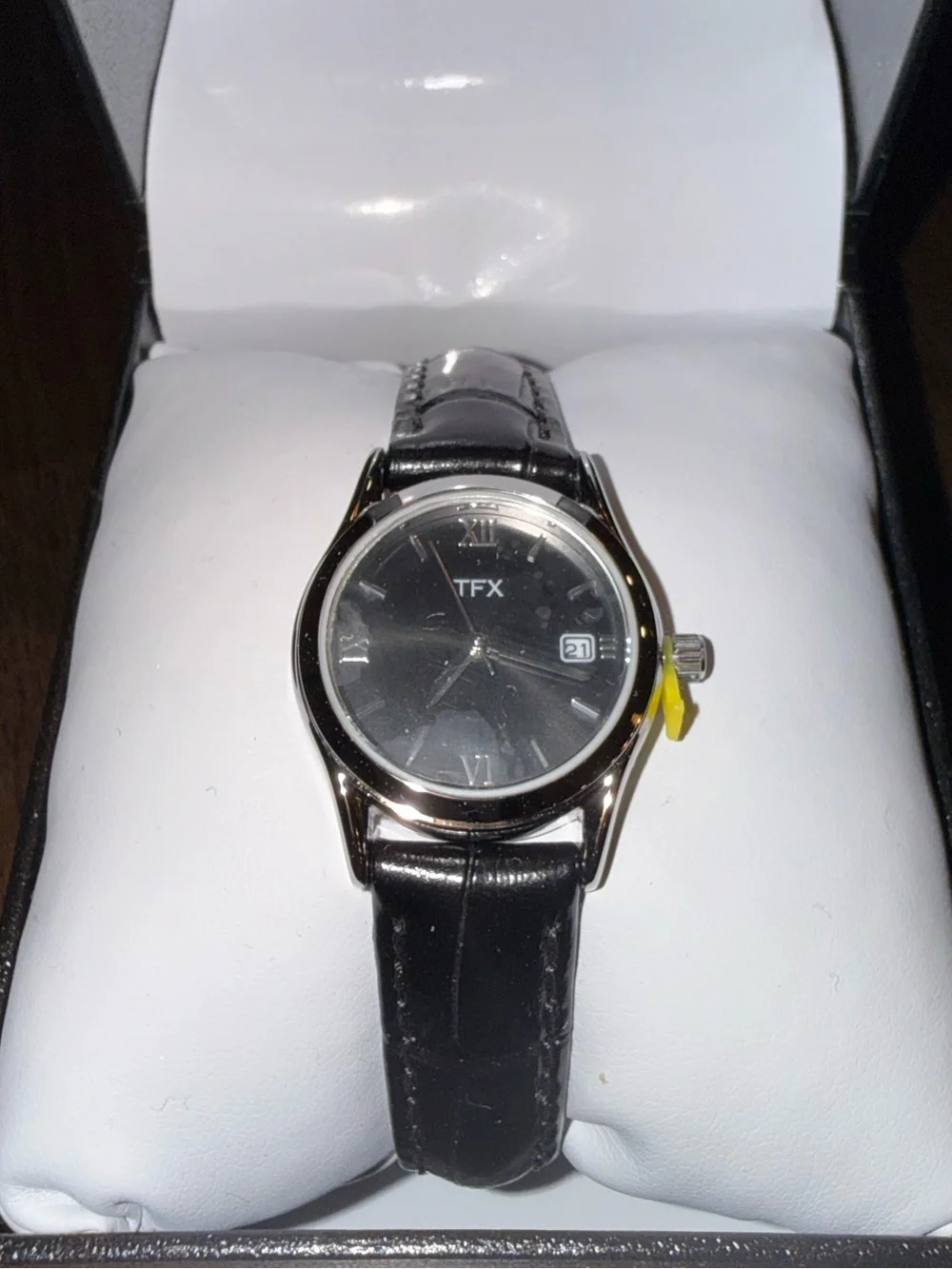 NIB TFX by Bulova Women’s Black Dial Leather Watch | Style 36M107